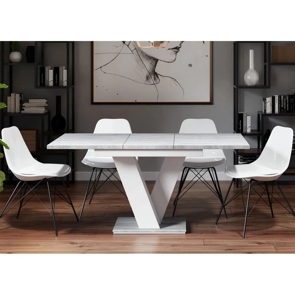 BOXED MASIV TABLE TOP- WHITE/GREY