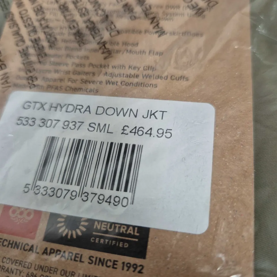 MEN'S GORE-TEX HYDRA DOWN THERMAGRAPH JACKET – OLIVE - SIZE SMALL