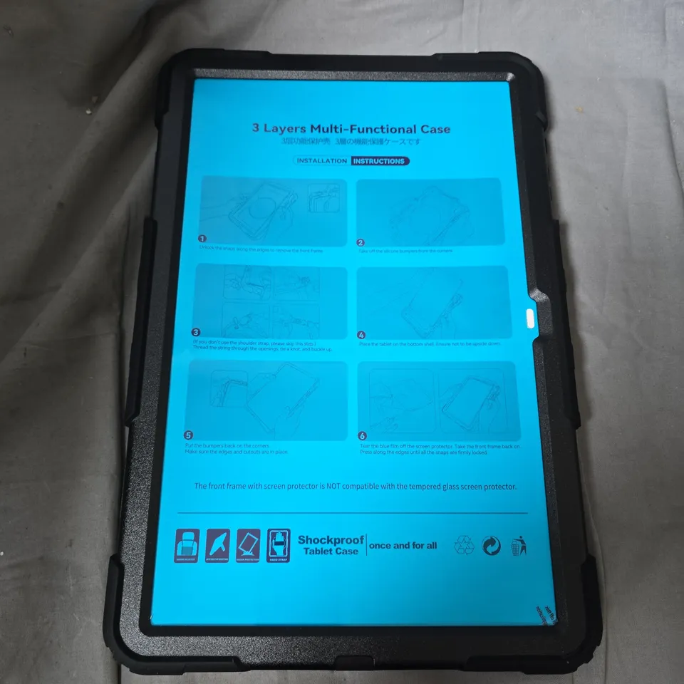 BOX OF APPROXIMATELY 17 RUGGED SHOCKPROOF TABLET CASE – 3-LAYER MULTI-FUNCTIONAL CASE WITH STAND 