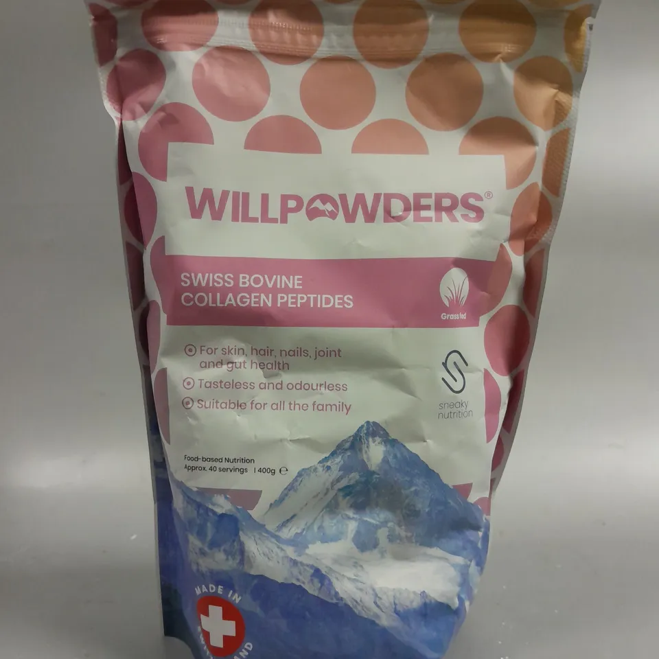 SEALED WILLPOWDERS SWISS BOVINE COLLAGEN PEPTIDES - 400G 