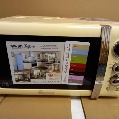 SWAN RETRO 800W MICROWAVE - CREAM