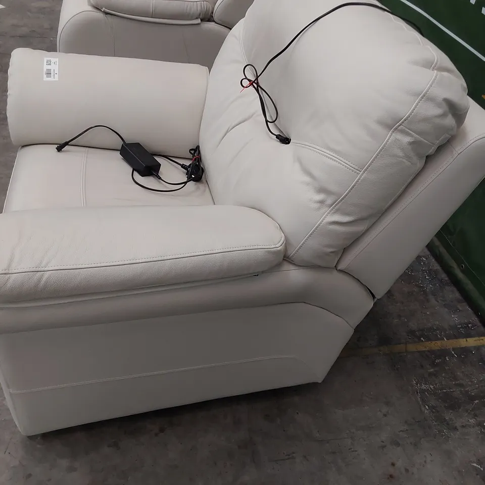 QUALITY BRITISH DESIGNER G PLAN WASHINGTON POWER RECLINING EASY CHAIR KENSINGTON CHALK LEATHER 