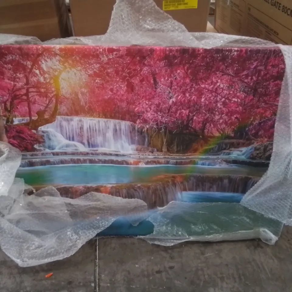 PINK TREE BEAUTY 3 WATERFALL - WRAPPED CANVAS 