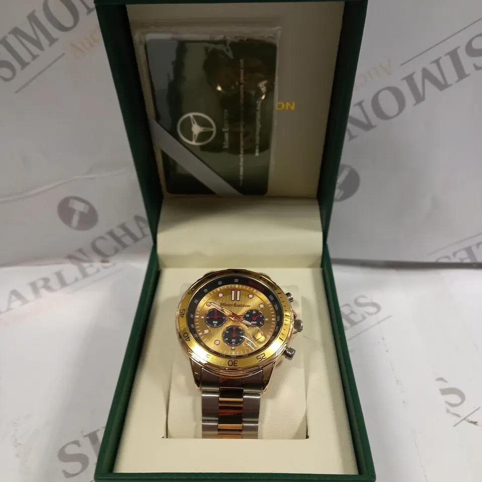 BOXED MANN EGERTON COUNTERSPY TWO TONE GOLD COLOUR WATCH 