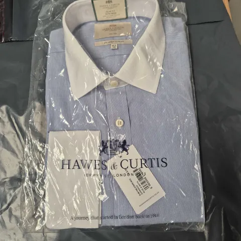 HAWES & CURTIS SLIM FIT SHIRT – ST JAMES NON-IRON, BLUE STRIPE, COLLAR 16.5 IN