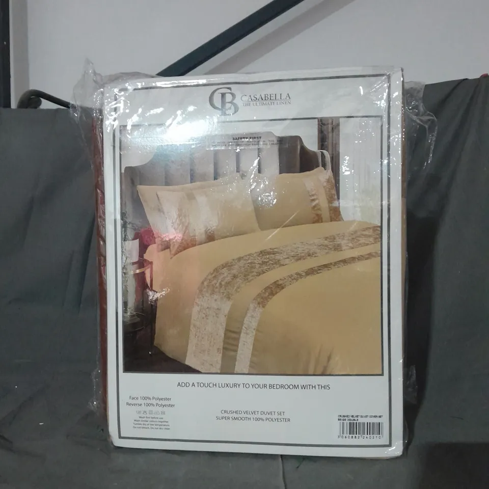 CASABELLA CRUSHED VELVET DUVET SET SIZE DOUBLE 