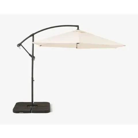 BOXED ROYALCRAFT IVORY 3M STANDARD CANTILEVER POWDER COATED PARASOL WITH CROSS STAND
