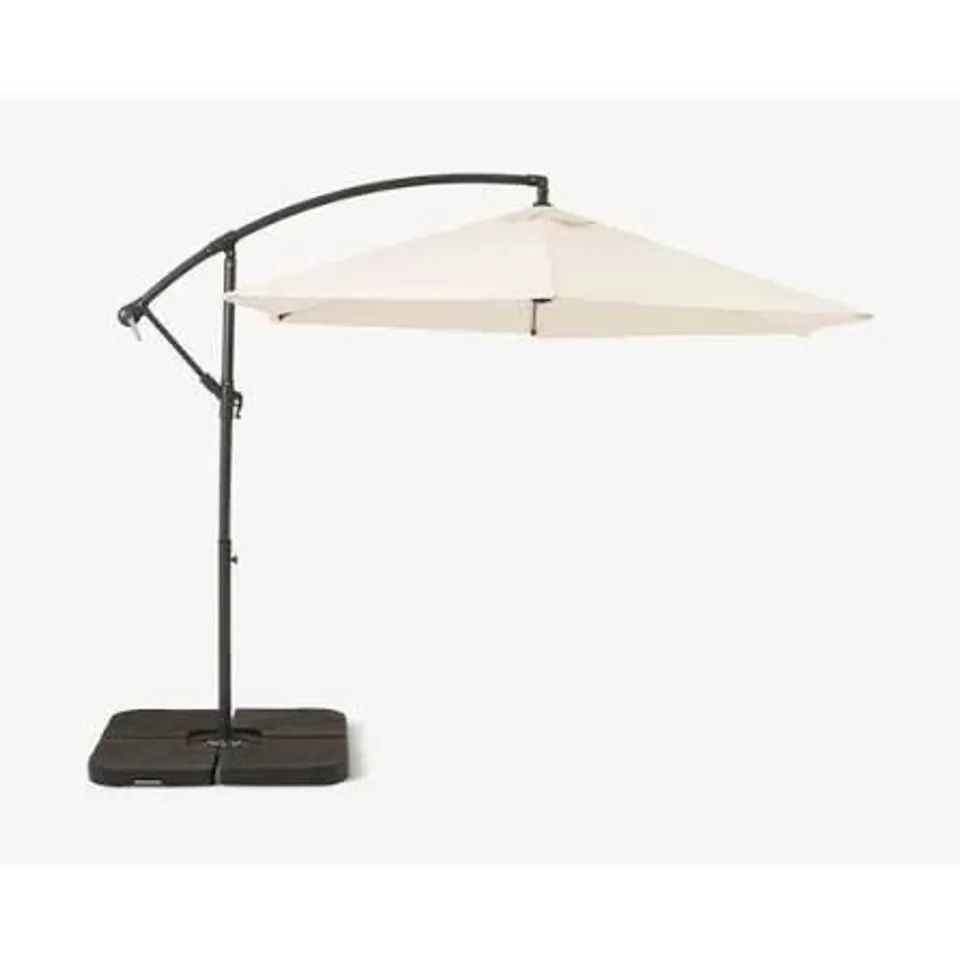 BOXED ROYALCRAFT IVORY 3M STANDARD CANTILEVER POWDER COATED PARASOL WITH CROSS STAND