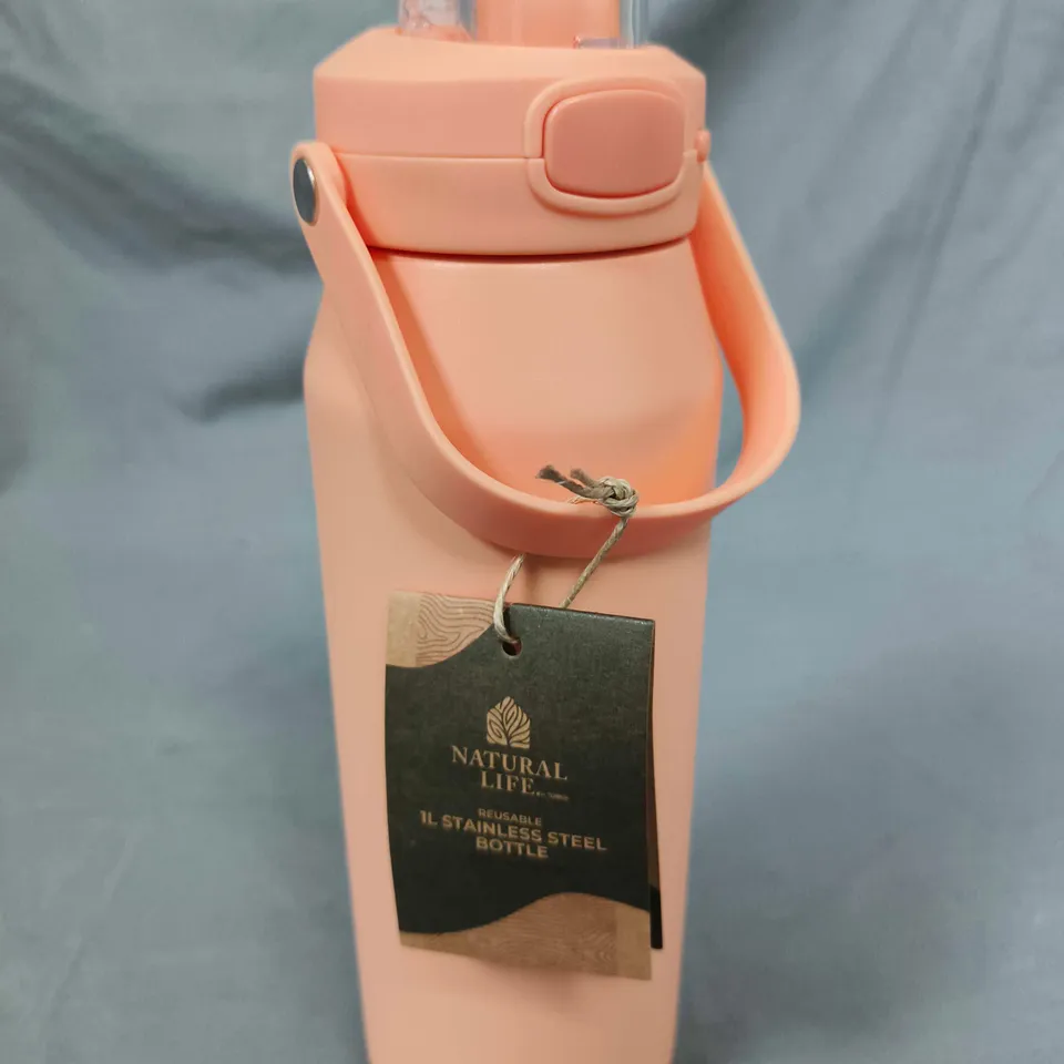 NATURAL LIFE REUSABLE STAINLESS STEEL WATER BOTTLE 