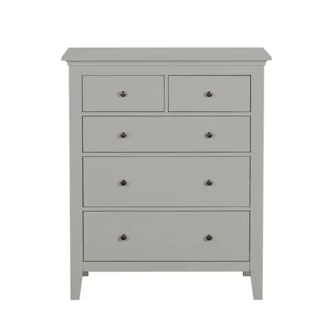 BOXED LYNTON 5 DRAWER CHEST - GREY (1 BOX)