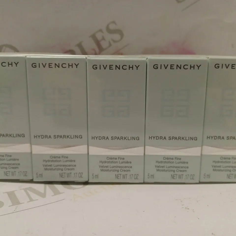 BOX OF APPROX 10 X 5ML GIVENCHY HYDRA SPARKLING VELVET LUMINESSENCE MOISTURIZING CREAM 