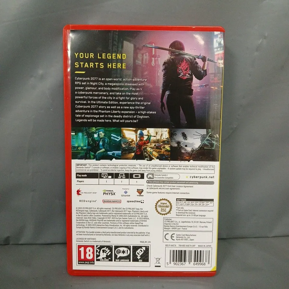 NINTENDO SWITCH 2 CYBERPUNK 2077: ULTIMATE EDITION
