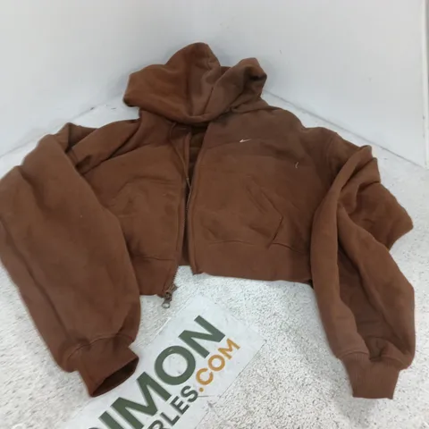 NIKE BROWN ZIP HOODIE (WOMENS) β UK XS