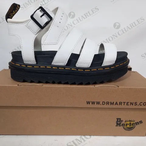 BOXED PAIR OF DR MARTENS BLAIRE OPEN TOE SANDALS IN WHITE UK SIZE 5