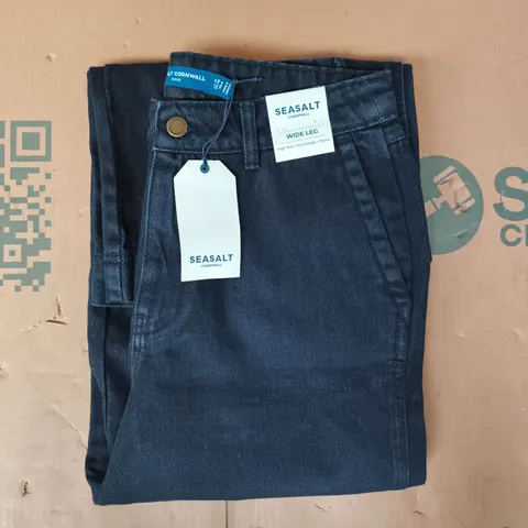 SEASALT CORNWALL WIDE LEG HIGH-RISE JEANS IN DARK WASH SIZE UK 10P