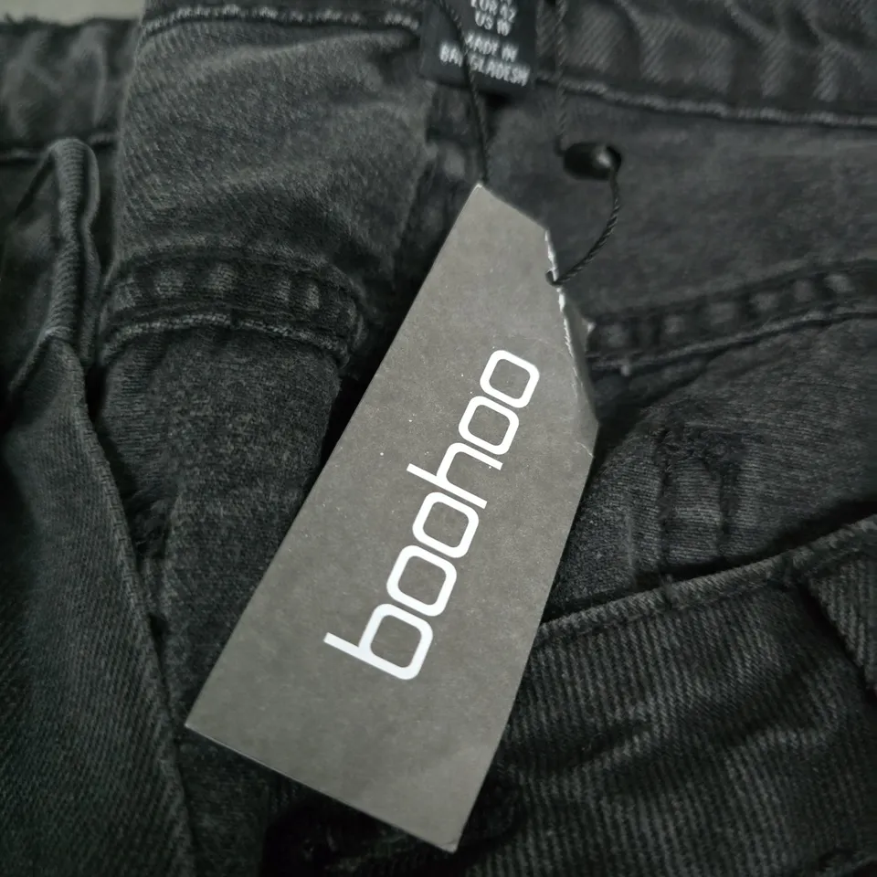 BOOHOO WOMEN'S JEANS – UK 14 (EU 42, US 10) BLACK DENIM
