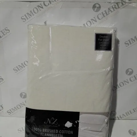 NIGHT ZONE BRUSHED COTTON FLANNELETTE DOUBLE FLAT SHEET - 224X245CM