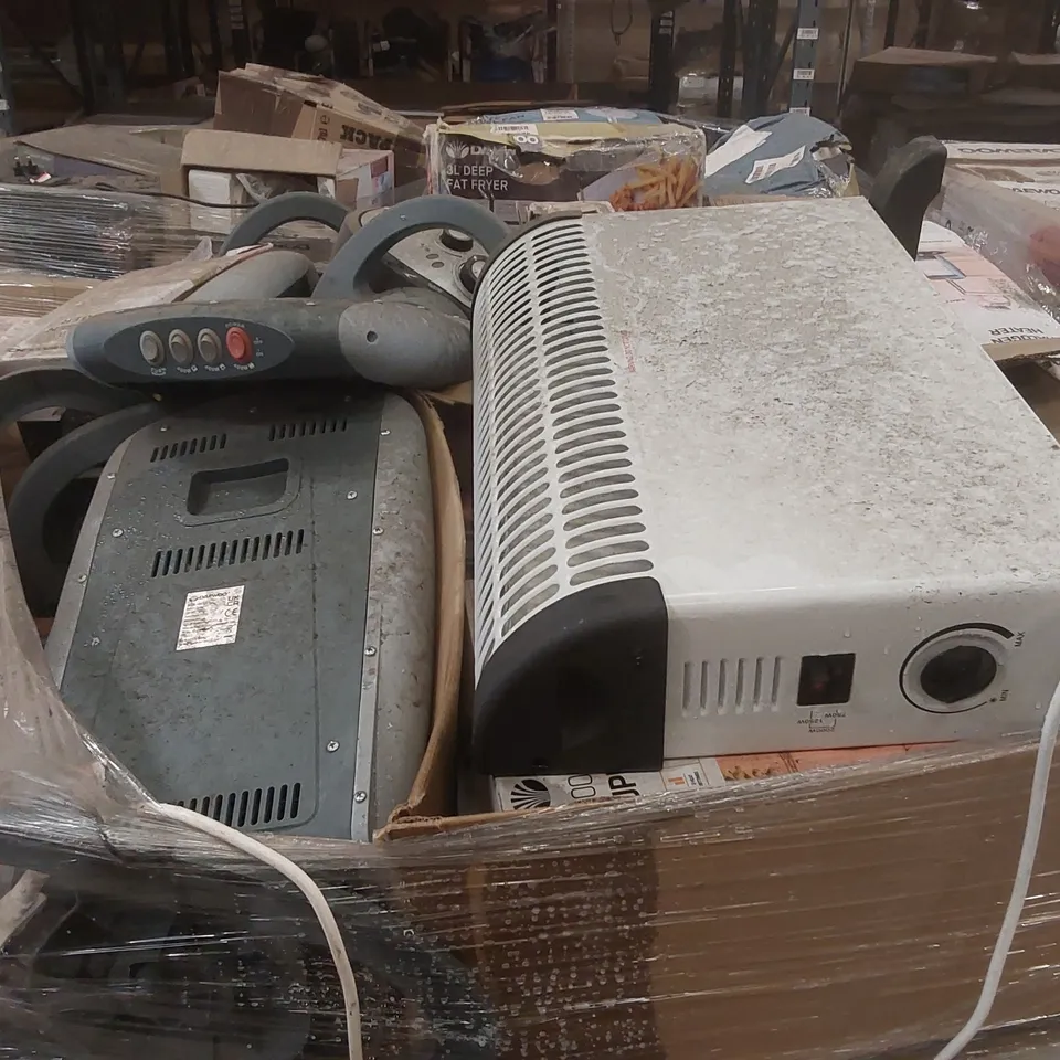PALLET CONTAINING A VERY LARGE QUANTITY OF ASSORTED ELECTRIC ITEMS INCLUDING: DAEWOO HALOGEN HEATERS, 2000W OIL FILLED RADIATOR ECT