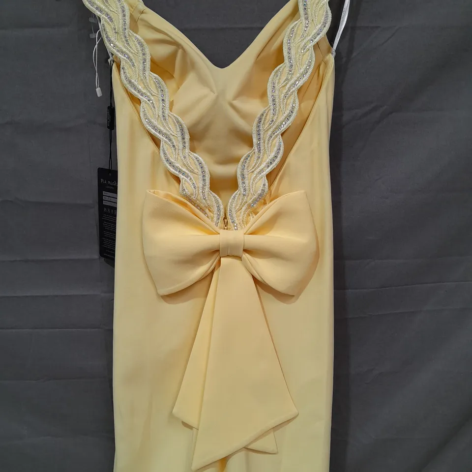 PIA MICHI EMBELLISHED YELLOW OCCASIONAL DRESS - 14