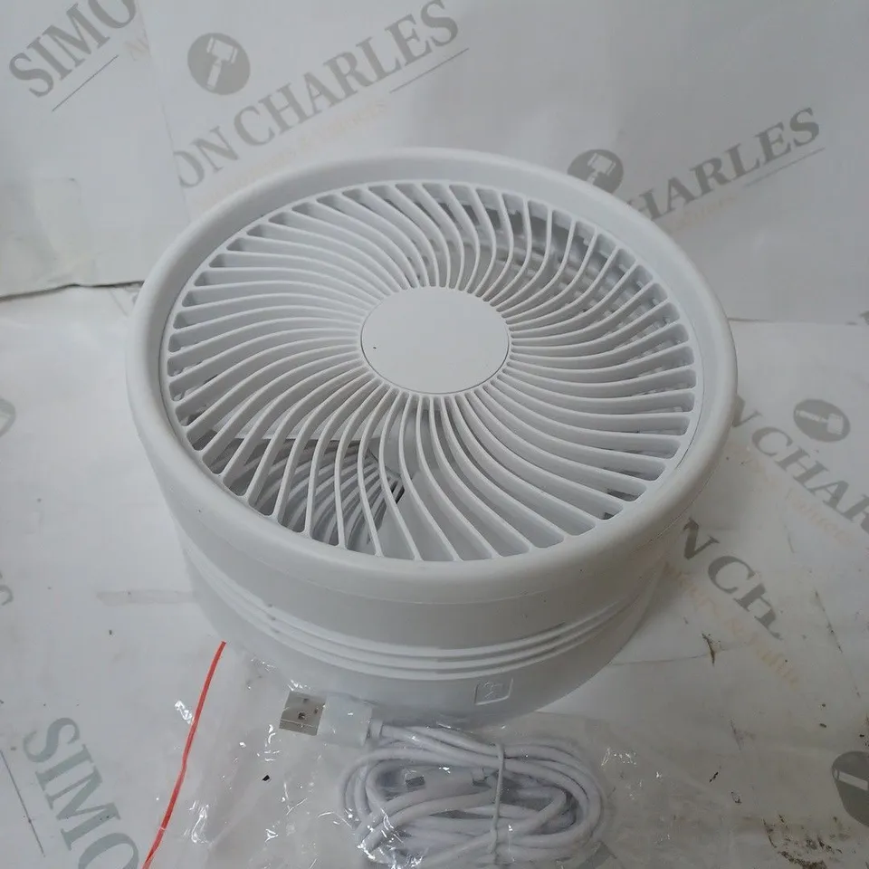 BELL & HOWELL RECHARGEABLE EXTENDABLE DESK & FLOOR FAN, WHITE