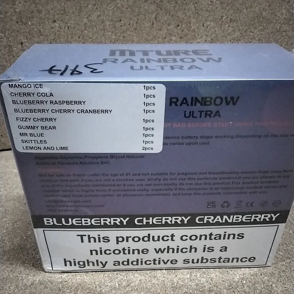 BOXED & SEALED MTURE RAINBOW ULTRA 5000 PUFF DISPOSABLE E-CIGERETTE 