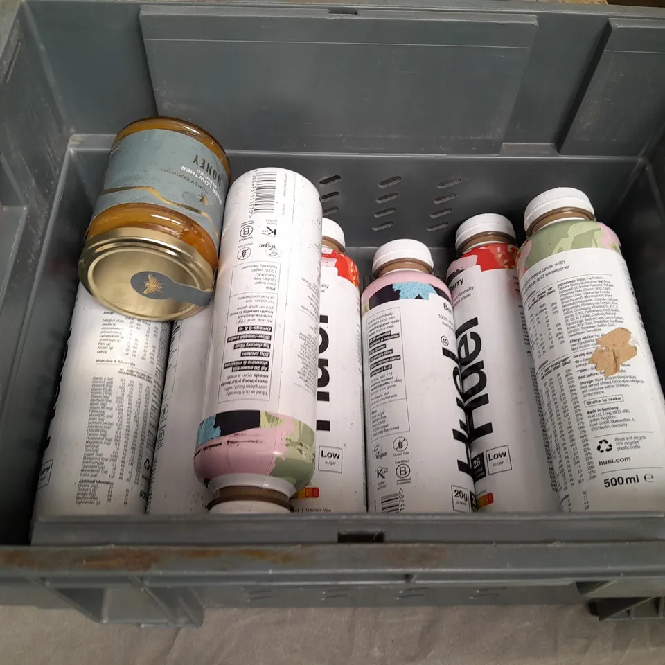 15 ASSORTED FOOD ITEMS TO INCLUDE LAKE DISTRICT RIVER LOWTHER HONEY, GRIND ICED OAT LATTE COFFEE, HUEL FOOD DRINK AND PAEDIASURE SHAKE POWDER- COLLECTION ONLY