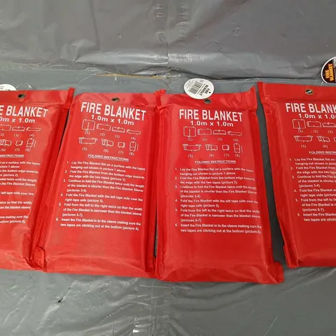 4 BAGGED 1M FIRE BLANKETS