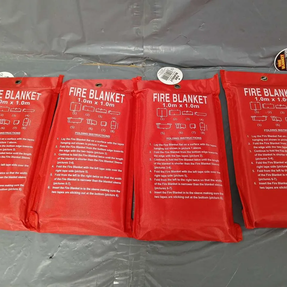 4 BAGGED 1M FIRE BLANKETS