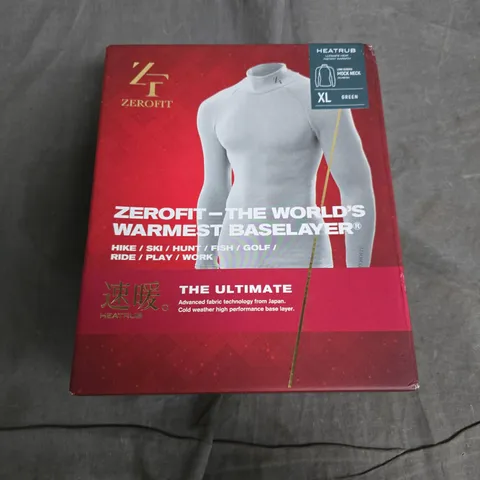 BOXED ZEROFIT HEATRUB ULTIMATE BASELAYER IN GREEN - XL
