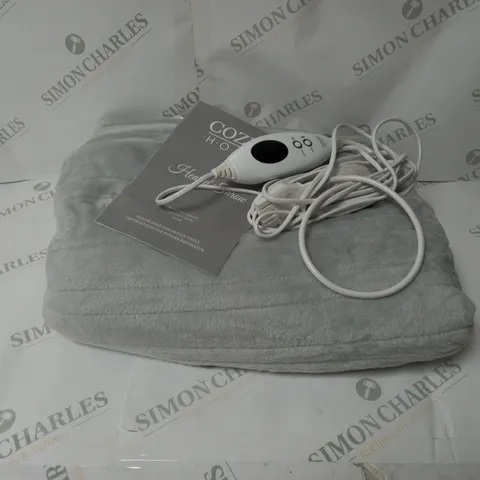 COZEE HOME HEATED BLANKET IN LIGHT GREY
