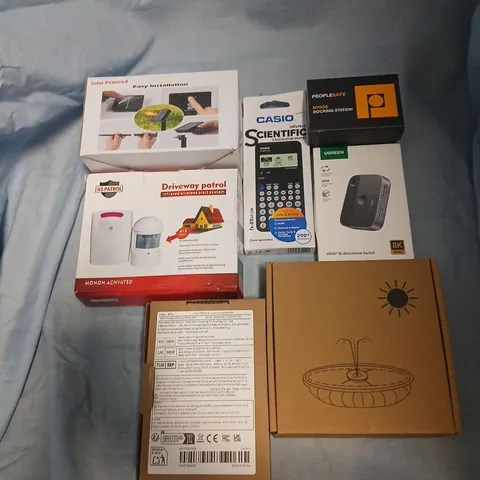 ASSORTED ELECTRONICS BUNDLE (BOX LOT) INCLUDING CASIO CALCULATOR, DRIVEWAY ALERT SYSTEM AND HDMI SWITCH