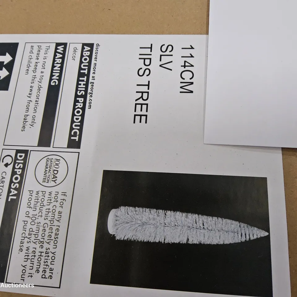 PALLET OF APPROXIMATELY 12 BRAND NEW BOXED 114cm SILVER TIPS TREE