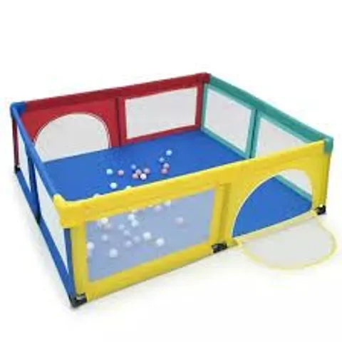 BOXED COSTWAY UNISEX BABY PLAYPEN INFANT LARGE SAFETY PLAY CENTER YARD WITH 50 BALLS - COLORFUL