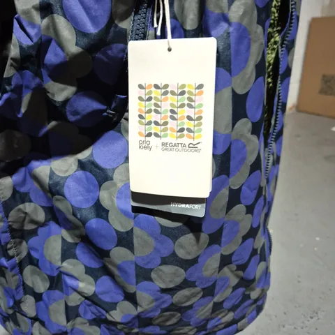 Orla Kiely x Regatta Great Outdoors jacket - blue circle print with green fleece lining (Women's)