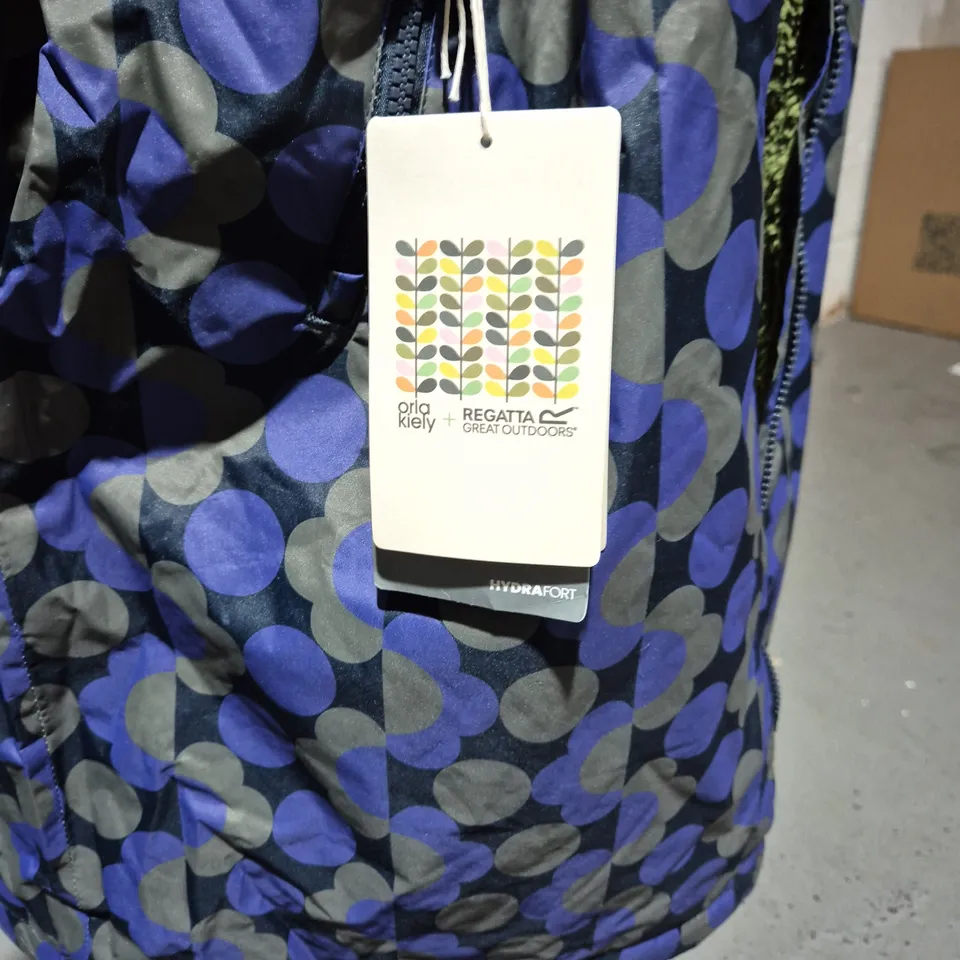 Orla Kiely x Regatta Great Outdoors jacket - blue circle print with green fleece lining (Women's)