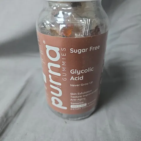 BOX OF APPROXIMATELY 24 JARS OF PURA GUMMIES GLYCOLIC ACID – SUGAR FREE SKIN CARE-TAMARIND-EXPIRY DATE 2024