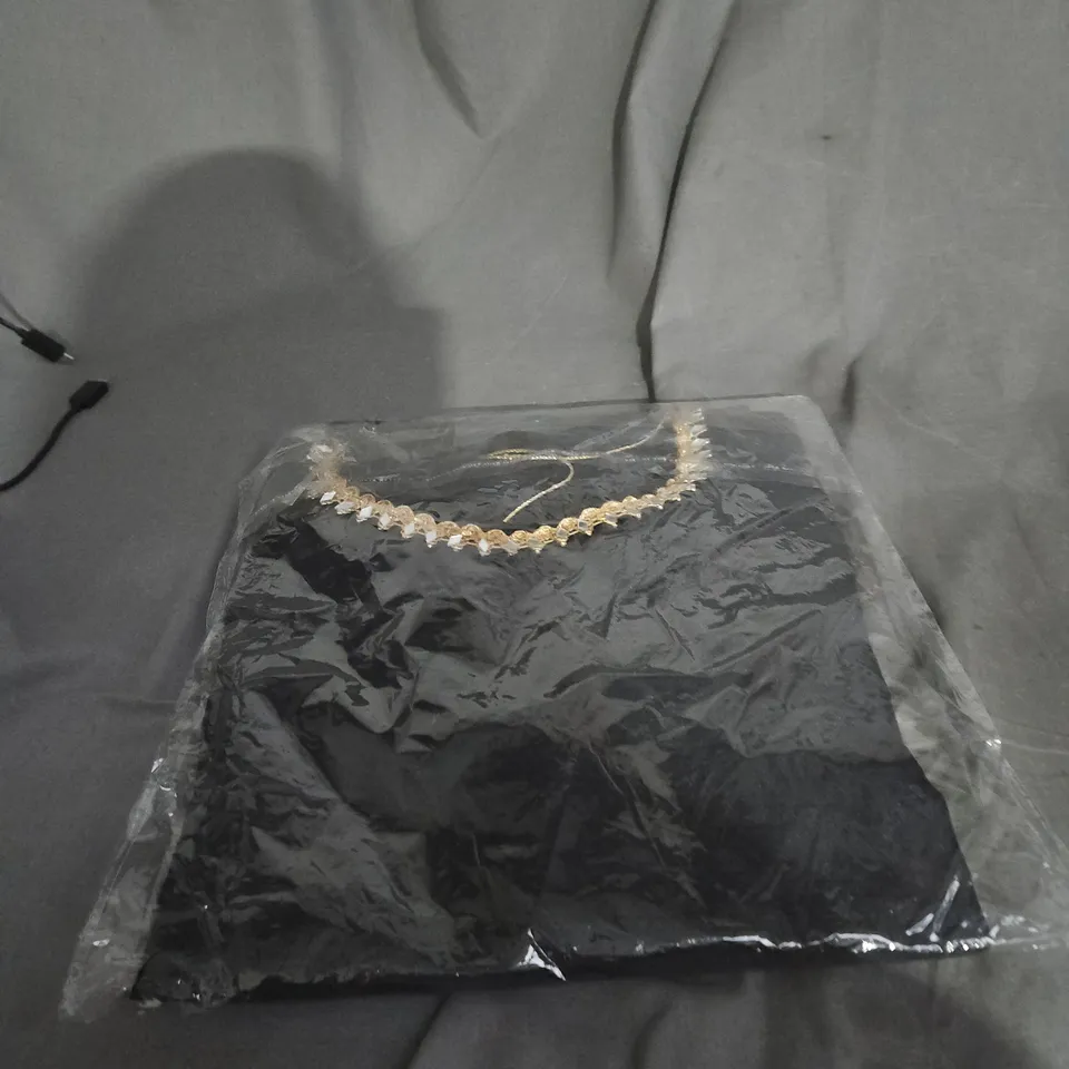 BOX OF APPROXIMATELY 25 ASSORTED CLOTHING ITEMS INCLUDING GREY JOGGERS , GOLD COLLARD TOP AND SUBSCRIBE BRALET