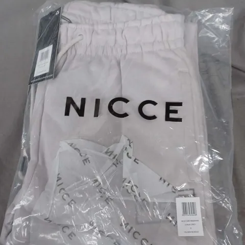 BAGGED NICCE CHALK GREY JOGGERS - SMALL