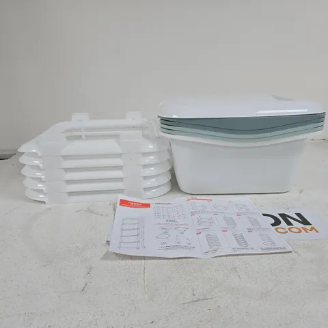 PLASTIC STORAGE SHELVES BOXED WITH INSTRUCTIONS