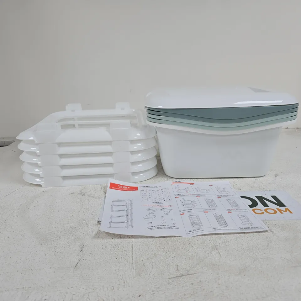 PLASTIC STORAGE SHELVES BOXED WITH INSTRUCTIONS