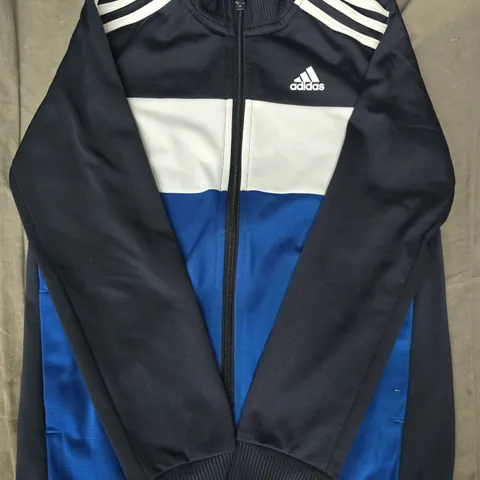 ADIDAS KID'S TRACK JACKET IN NAVY/BLUE/WHITE SIZE 9-10 YEARS