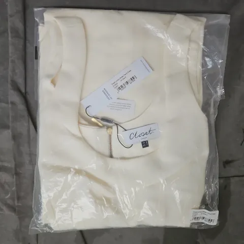 BAGGED CLOSET LONDON MIDAXI PENCIL DRESS IN IVORY SIZE UK 6