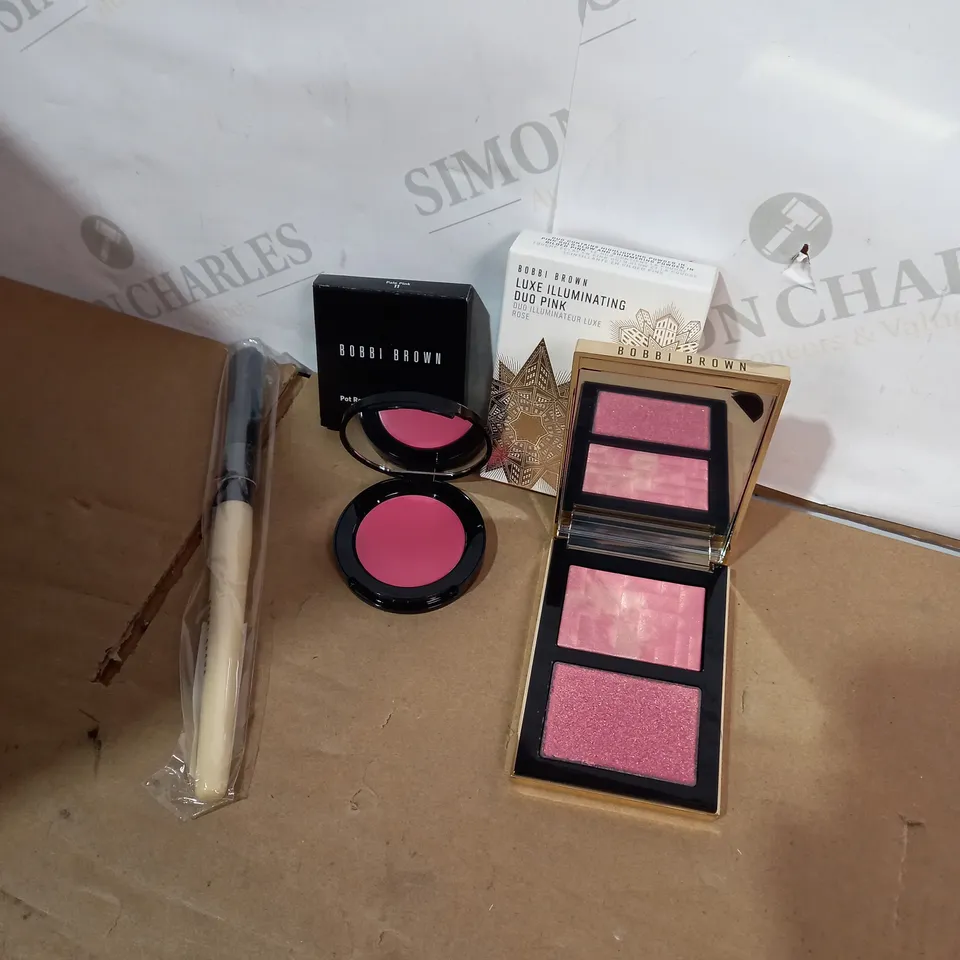 BOBBI BROWN SHEER POWDER BRUSH, POT ROUGE AND HIGHLIGHTING POWDER	