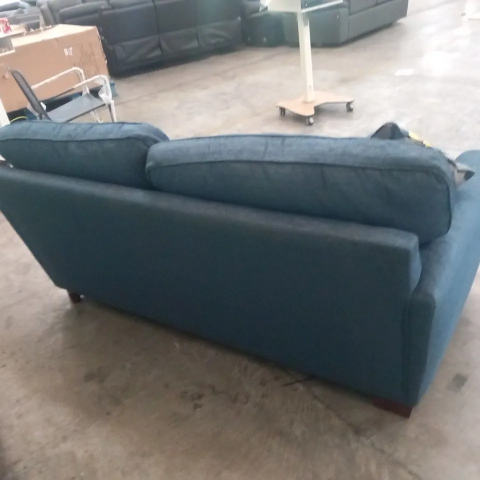 DESIGNER BLUE FABRIC 2 SEATER SOFA