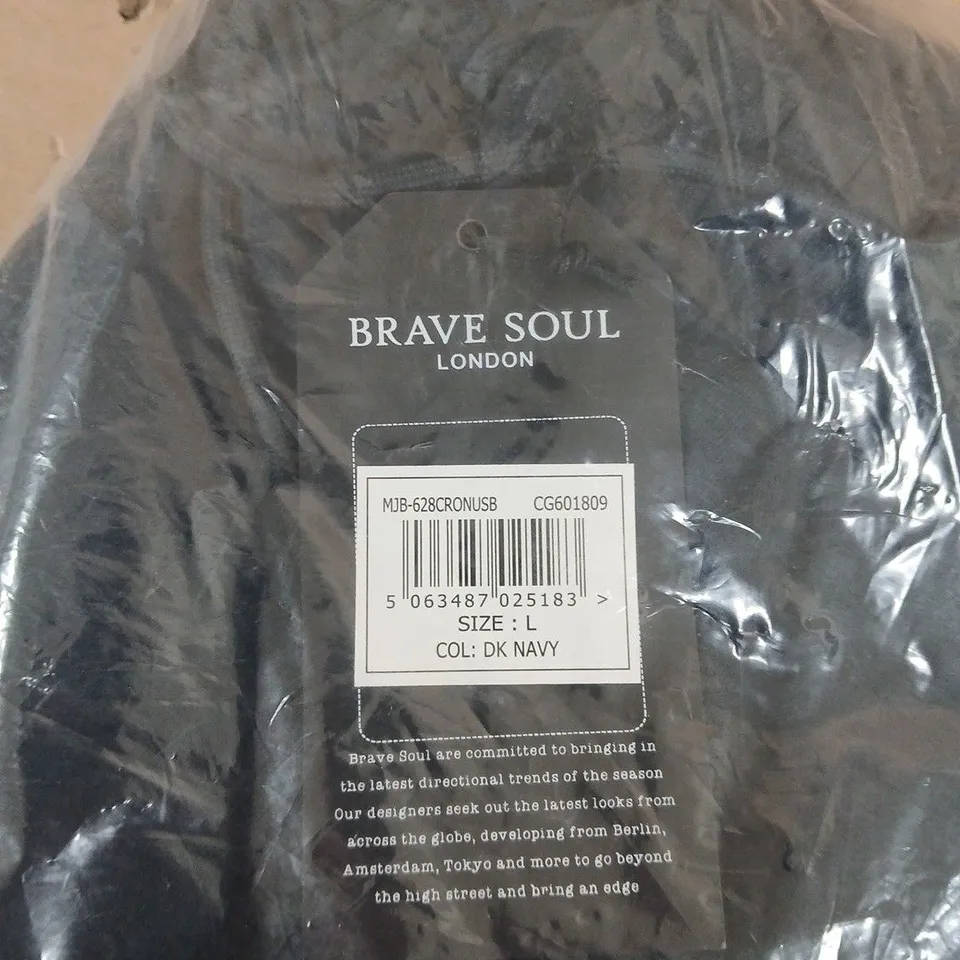 BRAVE SOUL LONDON MEN'S NAVY JOGGERS – SIZE L (DARK NAVY)