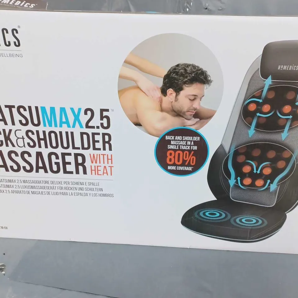 BOXED HOMEDICS SHIATSU MAX 2.5 BACK AND SHOULDER MASSAGER WITH HEAT CBS-2170-EU