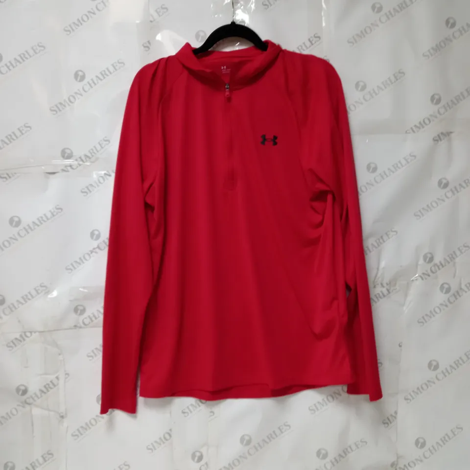MENS RED UNDER ARMOUR 1/4 ZIP SIZE LARGE