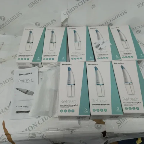 8 BOXED HOMEDICS REFRESH HYDRAFACIAL CLEANSING TOOL