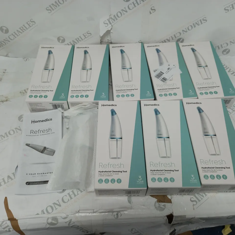 8 BOXED HOMEDICS REFRESH HYDRAFACIAL CLEANSING TOOL