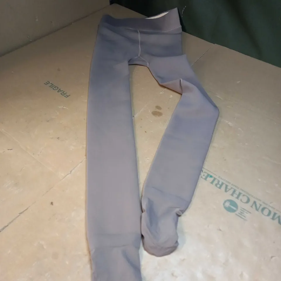 BEIGE THERMAL FLEECE LINED LEGGINGS WITH FEET - SIZE UNKNOWN